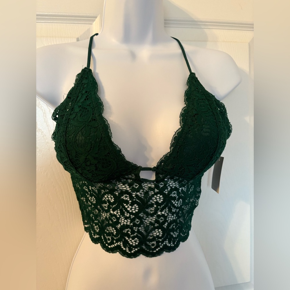 Abound Deep Green Lace Bralette